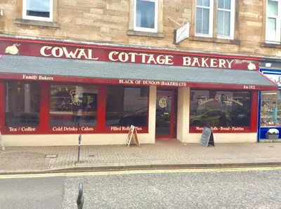 a coffee shop on the side of a street at DUNOON - TOWN CENTRE HOLIDAY HOME APARTMENT in Dunoon