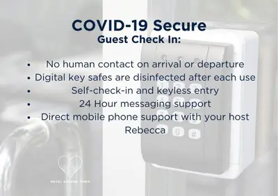 a screenshot of a cell phone with a guest check in at Castle apt, modern, CENTRAL in Edinburgh