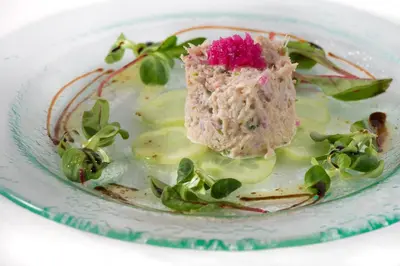 a plate of food with a piece of food on it at Glencoe House in Glencoe
