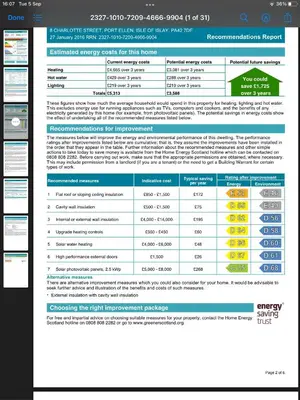 a screenshot of a computer screen with a price chart at The Trout Fly Guest House in Port Ellen