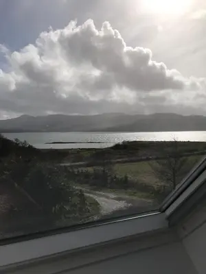 a view of the water from a window at Tigh a Chabar in Lochaline