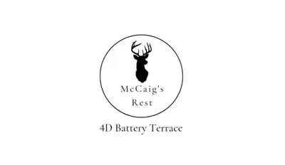 a logo for an old battery centre at Apartment D 4 Battery Terrace Oban in Oban