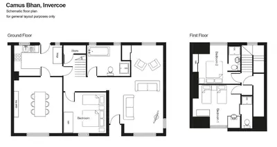 a floor plan of a house at Camus Bhan in Ballachulish