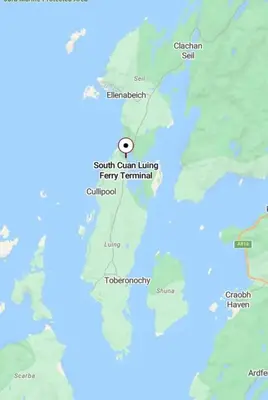 a map of ireland with a marker on it at Number 10, Isle of Luing in Cullipool