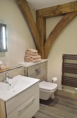 a bathroom with a white sink and a toilet at The Loch Lomond Guesthouse in Balloch