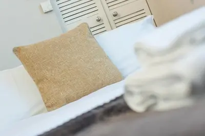 a pillow sitting on a counter next to a sink at The Westfield in Edinburgh