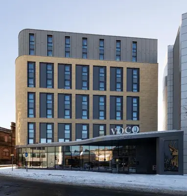 a building with a sign on the front of it at voco Edinburgh - Haymarket by IHG in Edinburgh