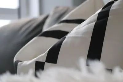 a row of seats with black and white ties at Townend Apartment in Dumbarton