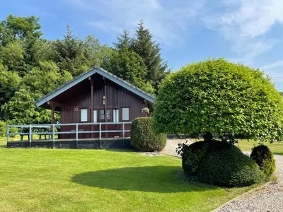 a small cabin with a tree in front of it at Wellsfield Farm Holiday Lodges in Stirling