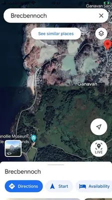 a screenshot of a cell phone with a map at Brecbennoch in Oban
