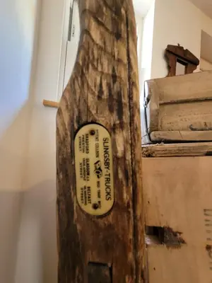a piece of wood with a sticker on it at Loch Lomond Blair Byre in Rowardennan