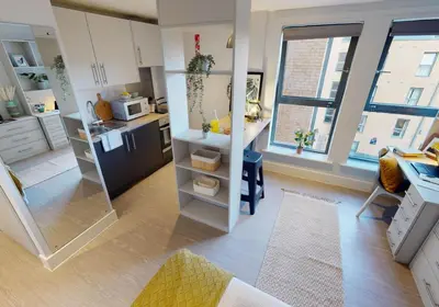 a kitchen with a sink and a counter at iQ Grove Accomodation in Edinburgh in Edinburgh