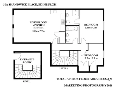 a floor plan of a house at The Shandwick Place Residence No 2 in Edinburgh