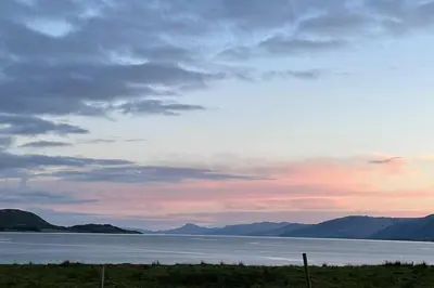 a view of a body of water with a cloudy sky at Sea Breeze Pod in Fort William