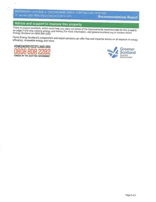 a screenshot of a webpage of a website with a document at Snowberry Cottages No1 in Onich