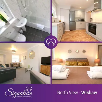 a collage of photos of a living room and a kitchen at Signature - North View in Cambusnethan