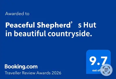 a screenshot of a phone with the words peaceful shepherds hut in beautiful countryside at Peaceful Shepherd’s Hut in beautiful countryside. in Linlithgow