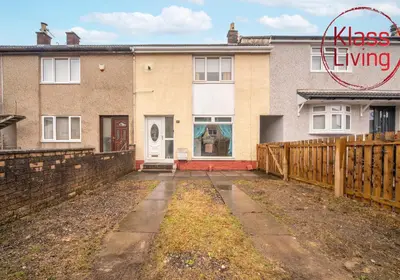 a house with a fence in front of it at Rothesay House by Klass Living Coatbridge in Coatbridge