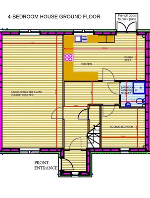 a schematic diagram of a bathroom house ground floor at Westertonhill Newbuild Lodges with Private Hot Tub Hire Available in Balloch