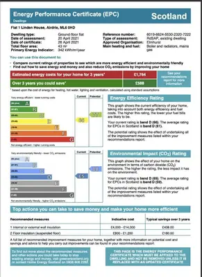 a screenshot of the emergency preparedness certificate efrov document at Signature - Linden House Flat 4 in Airdrie