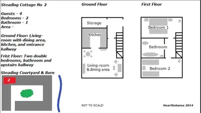 a diagram of the ground floor of a house at Manyleith Rig Cottage in Polmood