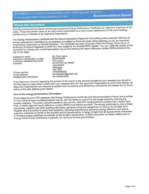 a page of a document with a screenshot of a resume at Snowberry Cottage No 2 in Onich