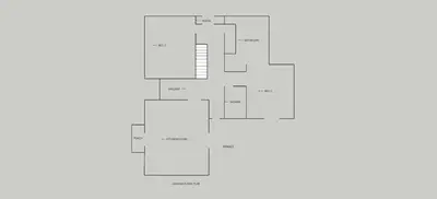 a floor plan of the proposed extension of a house at Sleeps 10. The Old pink library by loch and river in Lochearnhead