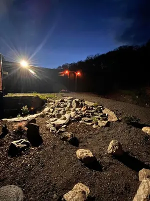 a bunch of rocks on the side of a road at The Carriage at Creagan in Creagan