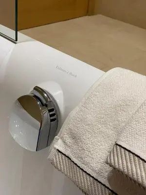 a close up of a towel dispenser on a counter at Lomond View in Luss